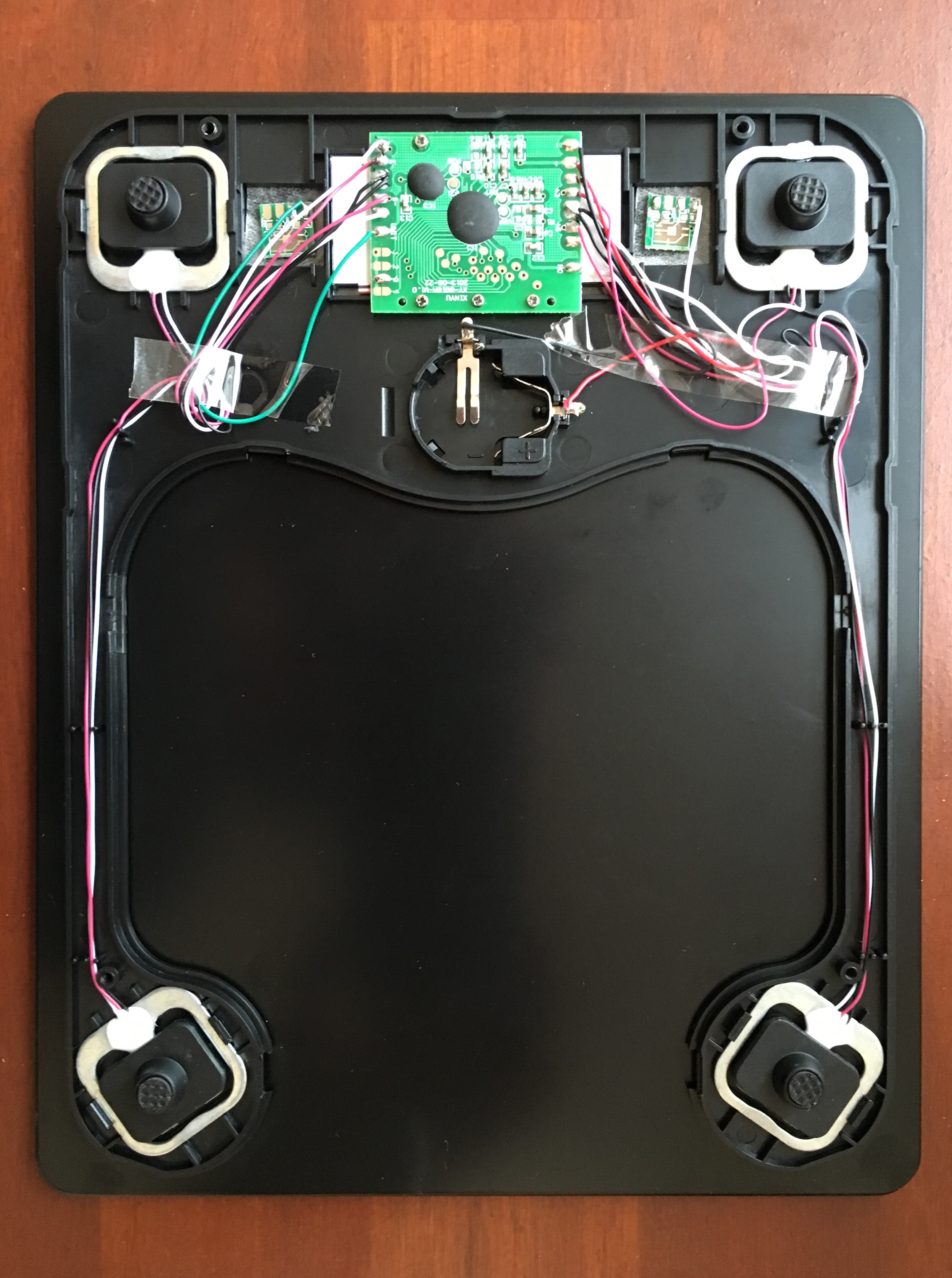 Inside a kitchen weight scale